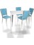 Manolya Kapitoneli Mutfak Masa Takımı (Deri) - Turkuaz 1