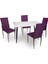 Manolya - Gözde Esb Mutfak Masa Takımı (Kumaş) - Mor 1