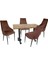Çipa Laminat Stil Masa Takımı - Kahve 1