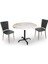 Indigo Werzalit Yuvarlak - Kapitoneli Fiskos Seti (70 cm Çap) - Bianco Carrara Siyah 1