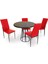 Palermo Werzalit - Gözde Mutfak Masa Takımı Q80 - Kırmızı Siyah 1