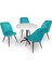 Indigo Werzalit Yuvarlak - Nilüfer Masa Takımı (70 cm Çap) - Turkuaz 1