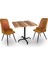 Indigo Werzalit Kare - Çırağan 2li Masa Takımı (60X60) - Indıana Wood Kiremit 1