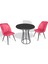 Palermo Werzalit - Nilüfer 2 Li Masa Takımı Q80 - Siyah Pembe 1