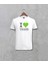 I Love Vegans Vejetaryen Baskılı Unisex Beyaz Tişört 1