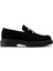 Süet Siyah Tokalı Kadın Loafer 1