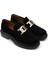 Süet Siyah Tokalı Kadın Loafer 2