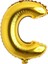 C Harfi Gold Folyo Balon 40ınc 100CM Harf Balon 1