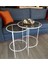Nesting 2'li Yuvarlak Metal Zigon Yan Sehpa 1