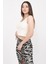 Kadın Ekru Basic Fitilli Crop Örme Atlet 2