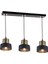 TT031-3S-SY-ESK Tt Aydınlatma Mat Siyah-Eskitme 3 Lü Sıralı Avize 1