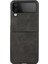 Galaxy Z Flip 4 İçin Çift Renkli Deri Telefon Kılıfı - Siyah (Yurt Dışından) 1