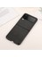 Galaxy Z Flip 4 İçin Çift Renkli Deri Telefon Kılıfı - Siyah (Yurt Dışından) 2
