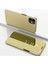 iPhone 12 / 12 Pro 6.1 İnch İçin Aynalı Deri Telefon Kılıfı - Altın (Yurt Dışından) 3