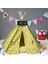 Pamuk Tuval Evcil Çadırı Kedi ve Yastıklı Köpek Yatağı Özellikler: Küçük 40*40*50 cm (Sarı Üçgen) (Yurt Dışından) 2