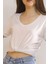 V Yaka Viskon Tişört Beyaz - 1017.275. 1
