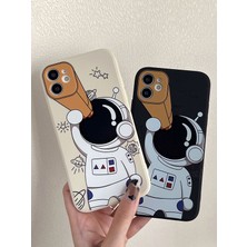 Telbey Astronot Karikatürlü Mat Telefon Kılıfı Apple iPhone 11