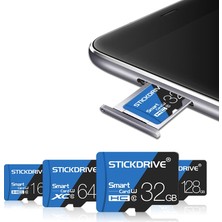 Stickdrive 128GB Yüksek Hızlı U3 Mavi ve Siyah Tf (Mikro Sd) Hafıza Kartı (Yurt Dışından)