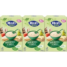 Hero Baby Kaşık Maması 200GR Sütlü Meyveli 8 Tahıllı 3 Lü Set