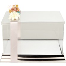 mixefor Söz Nişan Bohça Kutusu -Pleksi Hediye Kutusu-35 cm x 25 cm x 20 cm Ölçülerinde -Inox Gümüş Çerçeveli