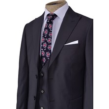 Cengiz İnler Düz Çift Düğme 6 Drop Yelekli Slim Fit Erkek Takım Elbise