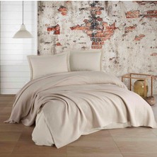 Kristal Pike Takımı Düz Boya Bej Tek Kişilik