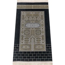 İhvan Online Kabe Desenli Ultra Plus Siyah Şönil Seccade 18