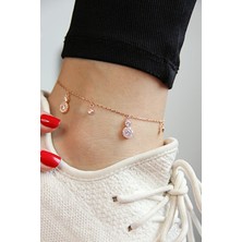 Argentum Concept Zirkon Taşlı 925 Ayar Gümüş Rose Halhal - H004401