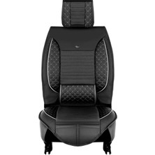 Mk Express seat Toledo Lüks Deri Oto Koltuk Kılıfı Ön arka Set Siyah beyaz