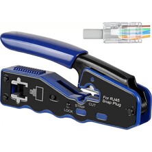 Wozlo Ez RJ45 Pense Yeni Nesil Delikli Konnektör Sıkma Sıyırma Kesme Pensesi Cat5 Cat6 8P8C