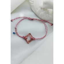 Vaoov Pembe Swarovski Taşlı Nazar Bileklik