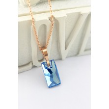 Vaoov Mavi Swarovski Taşlı Gümüş Kolye