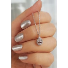 Vaoov 925 Ayar Gümüş Damla Göz Kolye