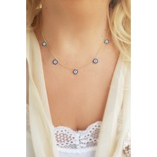 Vaoov 925 Ayar Gümüş Taşlı Nazar Kolye