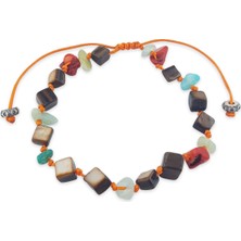 Vaoov 925 Ayar Gümüş Doğal Taşlı Erkek Bileklik