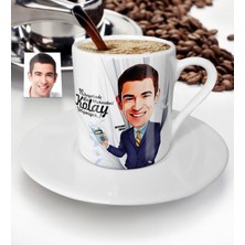 BK Kişiye Özel Bay Muhasebeci Karikatür Türk Kahvesi Fincanı - 1
