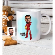 BK Kişiye Özel Demir Adam Karikatür Beyaz Kupa Bardak