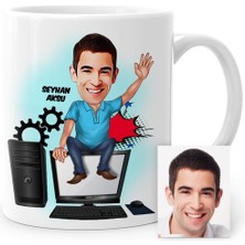 BK Kişiye Özel Bilgisayar Mühendisi Karikatür Beyaz Kupa Bardak