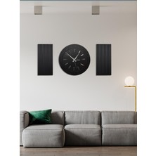 Wooden Factory Time Collection Rayon Black 3 Parça Daire Saat