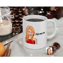 BK Kişiye Özel Kadın Aşkımcım Karikatürlü Beyaz Kupa Bardak-33