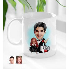 BK Kişiye Özel Godfather Baba Kız Karikatürlü Beyaz Kupa Bardak-1