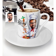 BK Kişiye Özel Bay Master Chef Karikatür Türk Kahvesi Fincanı - 1
