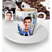 BK Kişiye Özel Bay Diş Hekimi Karikatür Türk Kahvesi Fincanı - 1