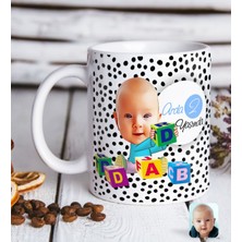 BK Kişiye Özel Bebek Yaş Karikatürlü Beyaz Kupa Bardak-5