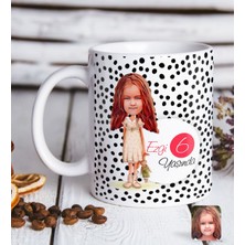 BK Kişiye Özel Kız Çocuk Yaş Karikatürlü Beyaz Kupa Bardak-7