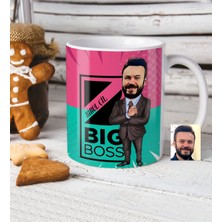 BK Kişiye Özel Bay Big Boss Karikatür Beyaz Kupa Bardak - 1