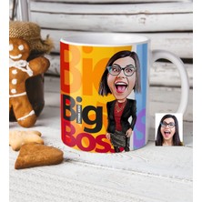 BK Kişiye Özel Bayan Big Boss Karikatür Beyaz Kupa Bardak - 2