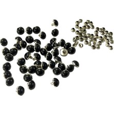 Lotin 50 Set Metal Dıy Deri Aksesuarları Için 10MM Dome Perçin Çiviler Siyah(Yurt Dışından)