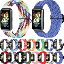 ZHKJ Shop Huawei Band 7 Naylon Örgülü Buckle Watch Band Mavi (Yurt Dışından)