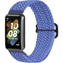 ZHKJ Shop Huawei Band 7 Naylon Örgülü Buckle Watch Band Mavi (Yurt Dışından)